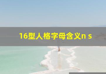 16型人格字母含义n s